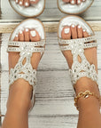 Melánia – kristalversierde glanzende orthopedische sandalen
