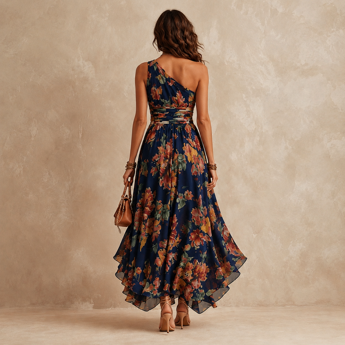 Greta | One-shoulder Bloemenjurk