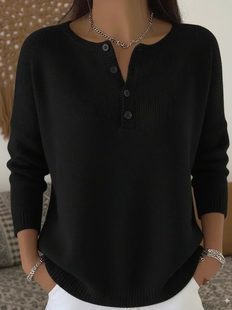 Helena | Trui en Brei met Henley Knopen