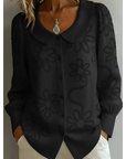 Claudine | Elegante Blouse met Geborduurde Kraag