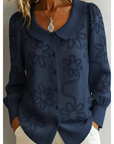 Claudine | Elegante Blouse met Geborduurde Kraag