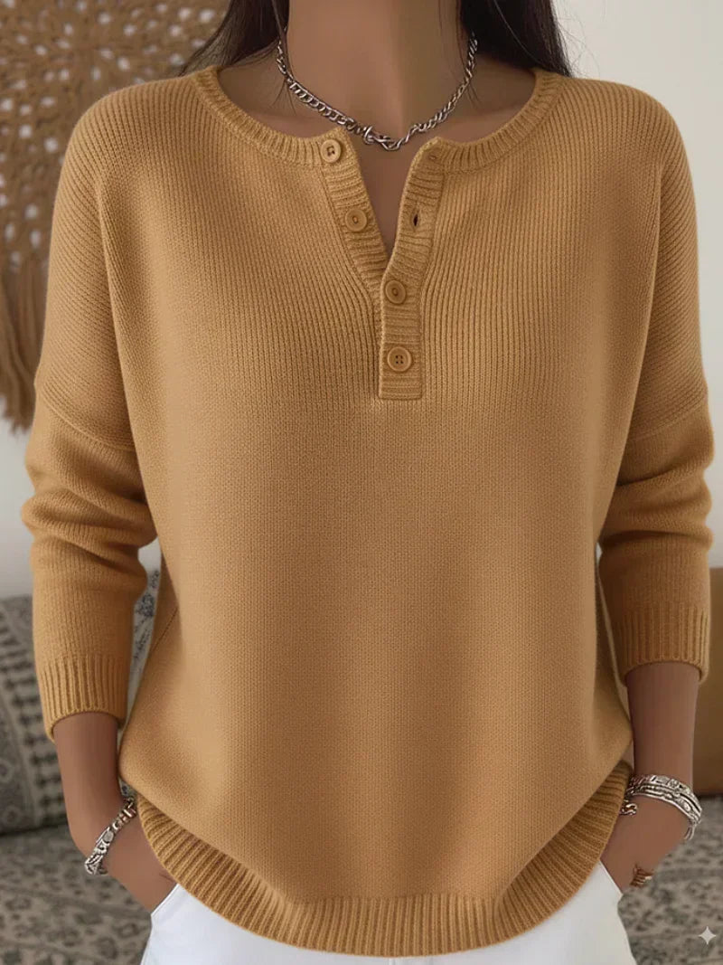 Helena | Trui en Brei met Henley Knopen