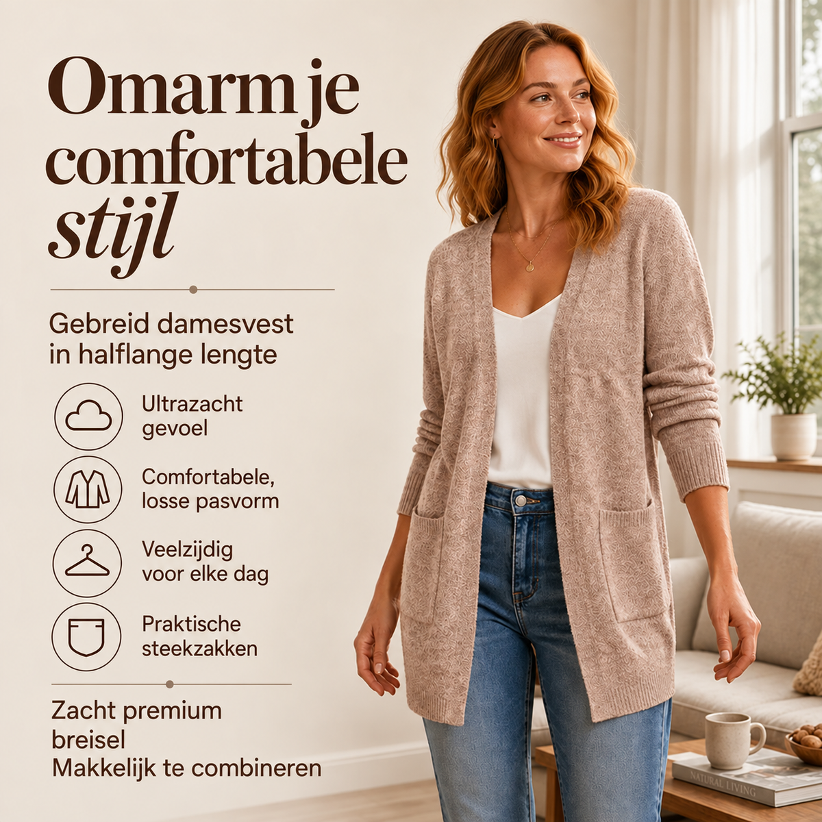 Delia | Casual gebreide cardigan