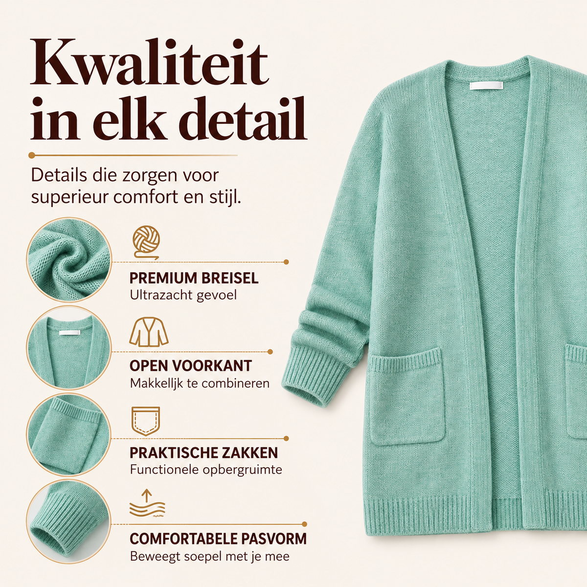 Delia | Casual gebreide cardigan
