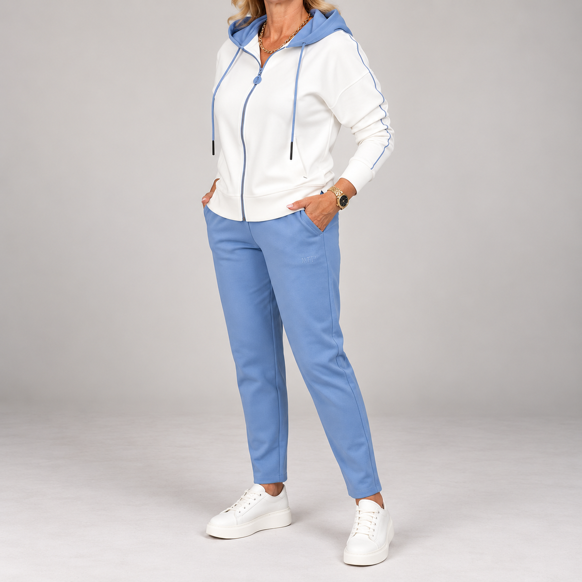 Sina | Tweedelige Set met Capuchon &amp; Colorblock Detail