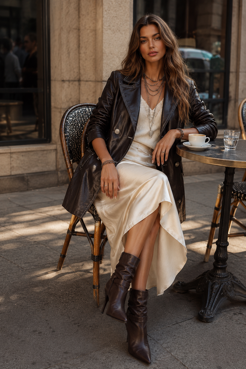 Svea | Vintage-stijl Zwarte Leren Jas