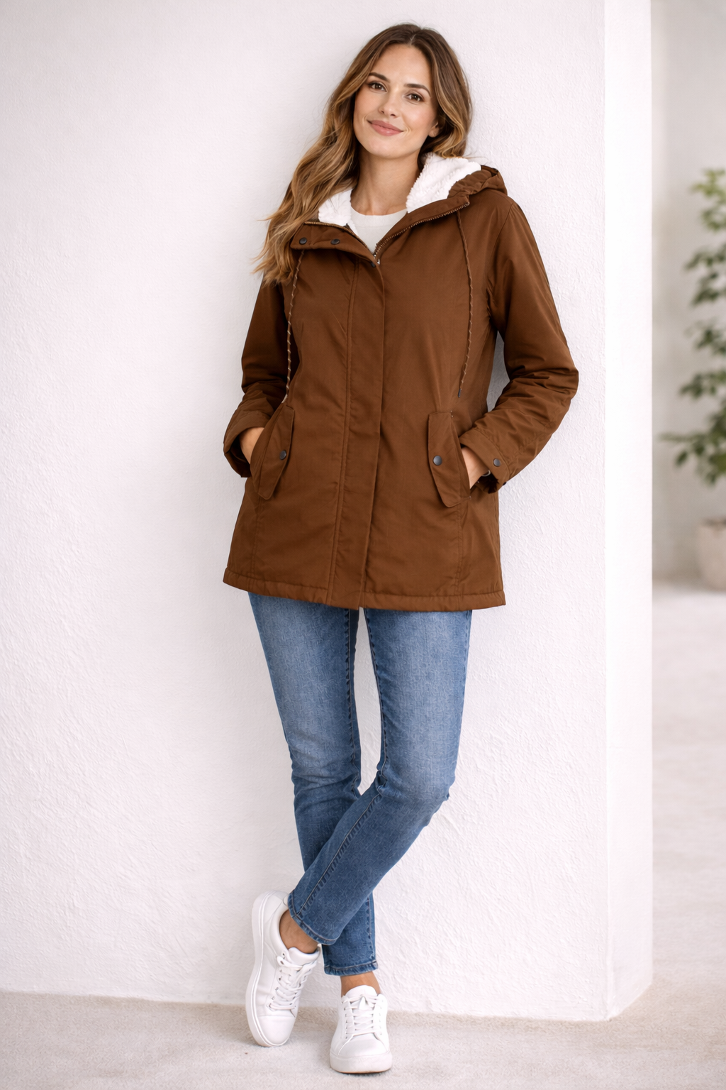 Ilona | Waterdichte Getailleerde Winterjas Met Capuchon