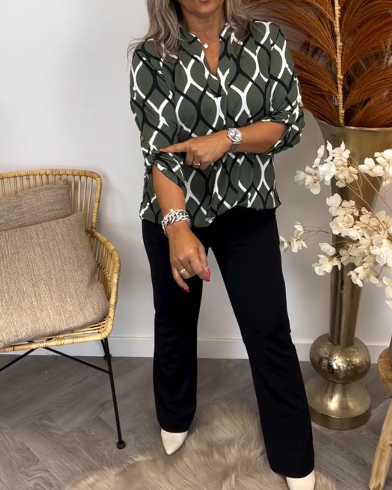 Nora | Flatterende damesblouse met elegant patroon