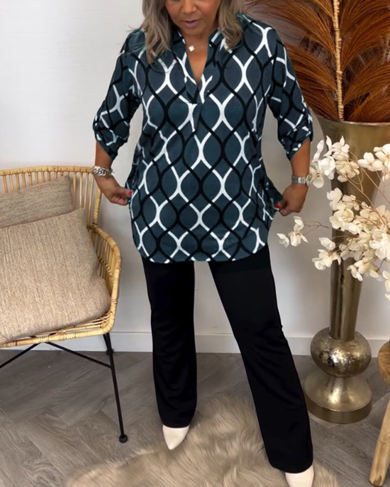 Nora | Flatterende damesblouse met elegant patroon