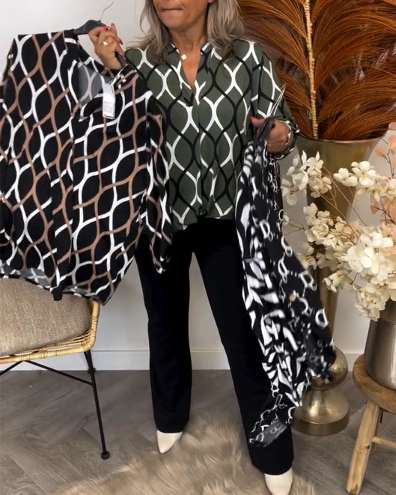 Nora | Flatterende damesblouse met elegant patroon