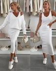 Senna | Set met Cold-Shoulder top & Midi-Rok