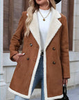 Vrouwen warme middellange jas met revers voor de winter