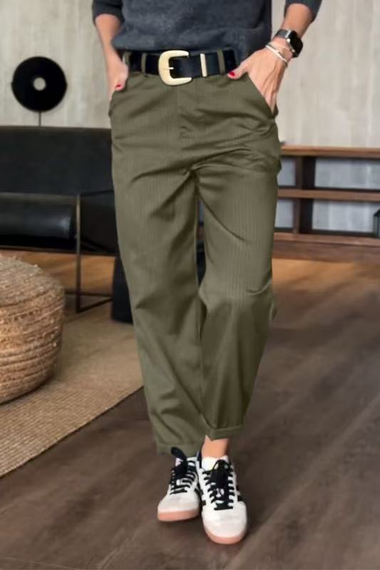 Elvirah | CASUAL BLAZERBROEK met Hoge Taille en Straight Fit