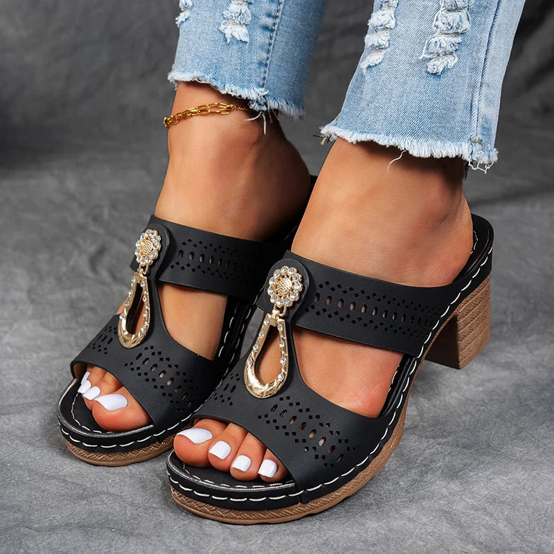 Anita – elegante orthopedische sandaal met blokhak