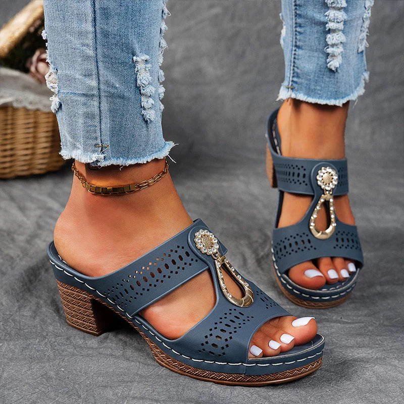 Anita – elegante orthopedische sandaal met blokhak