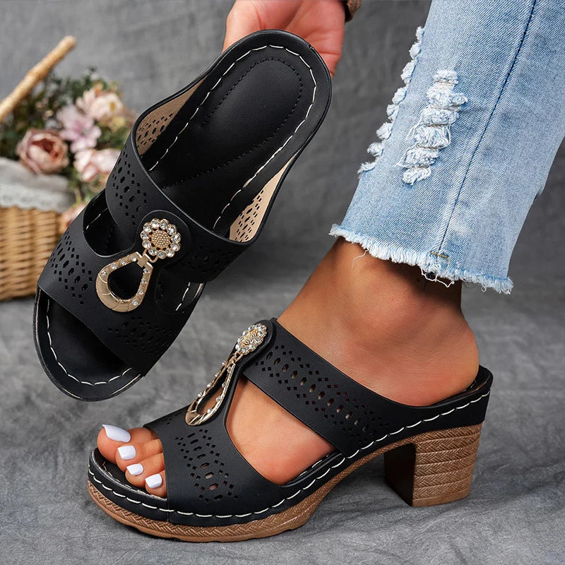 Anita – elegante orthopedische sandaal met blokhak