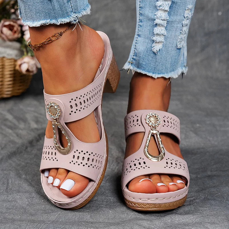Anita – elegante orthopedische sandaal met blokhak