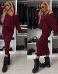 Senna | Set met Cold-Shoulder top & Midi-Rok