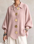 Victoire | Oversized cardigan met grote gouden knopen