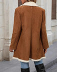 Vrouwen warme middellange jas met revers voor de winter