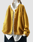 Martine | Zachte Gebreide Cardigan met Borstzak