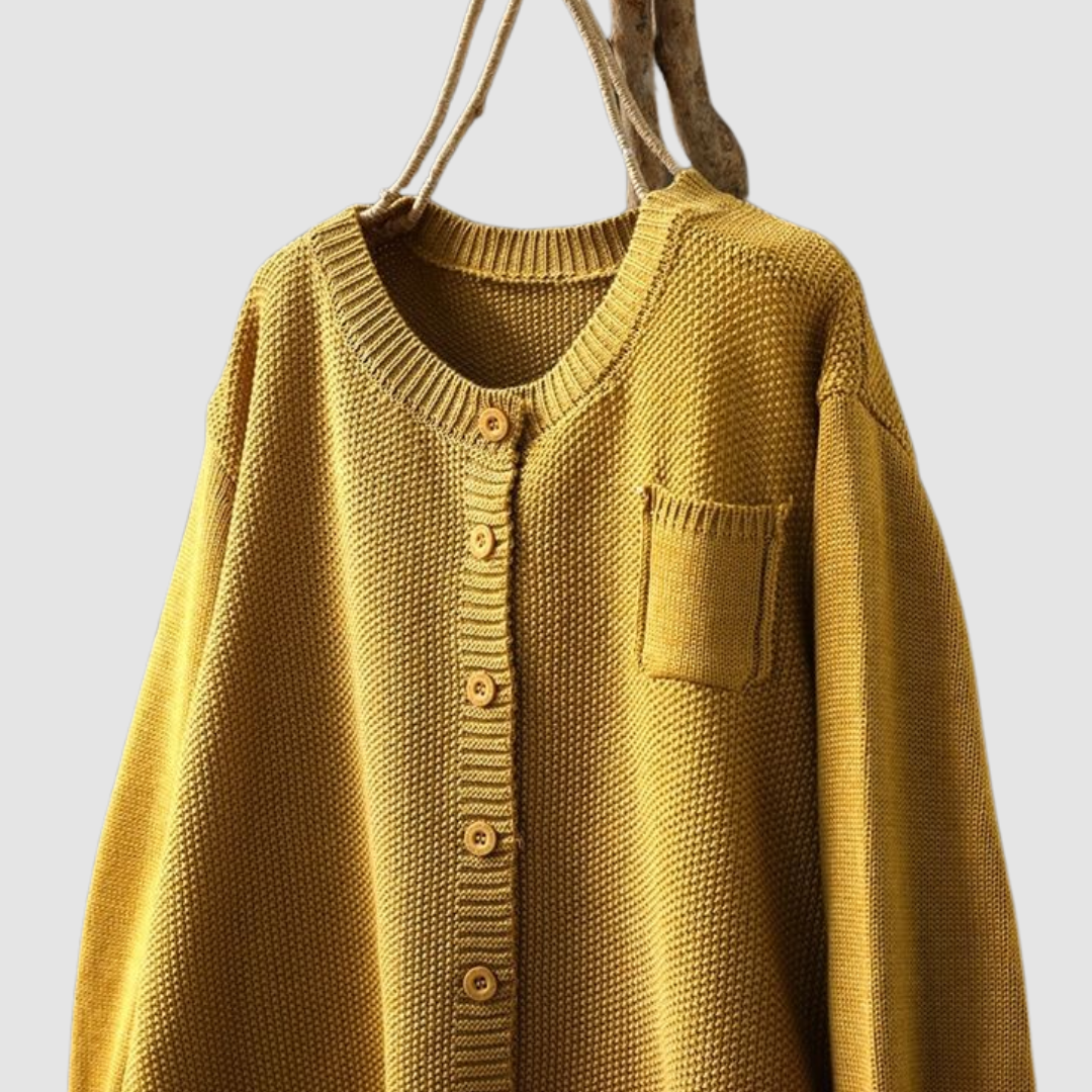Martine | Zachte Gebreide Cardigan met Borstzak