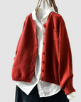 Martine | Zachte Gebreide Cardigan met Borstzak