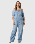 Doortje | Denim Jumpsuit met Cold-Shoulder