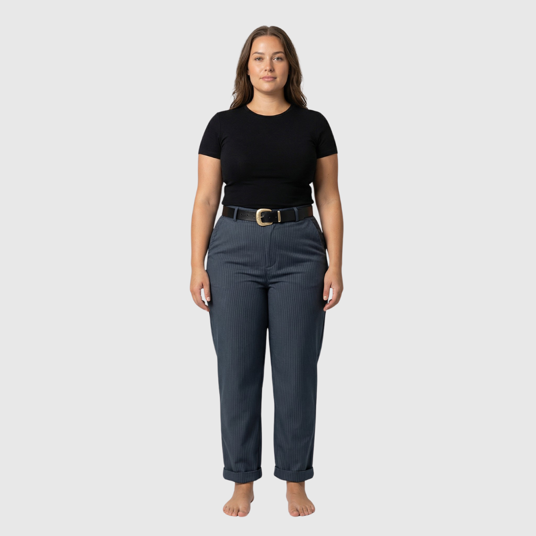 Elvirah | CASUAL BLAZERBROEK met Hoge Taille en Straight Fit