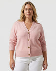 Olivia | Zacht damesvest met goude knopen