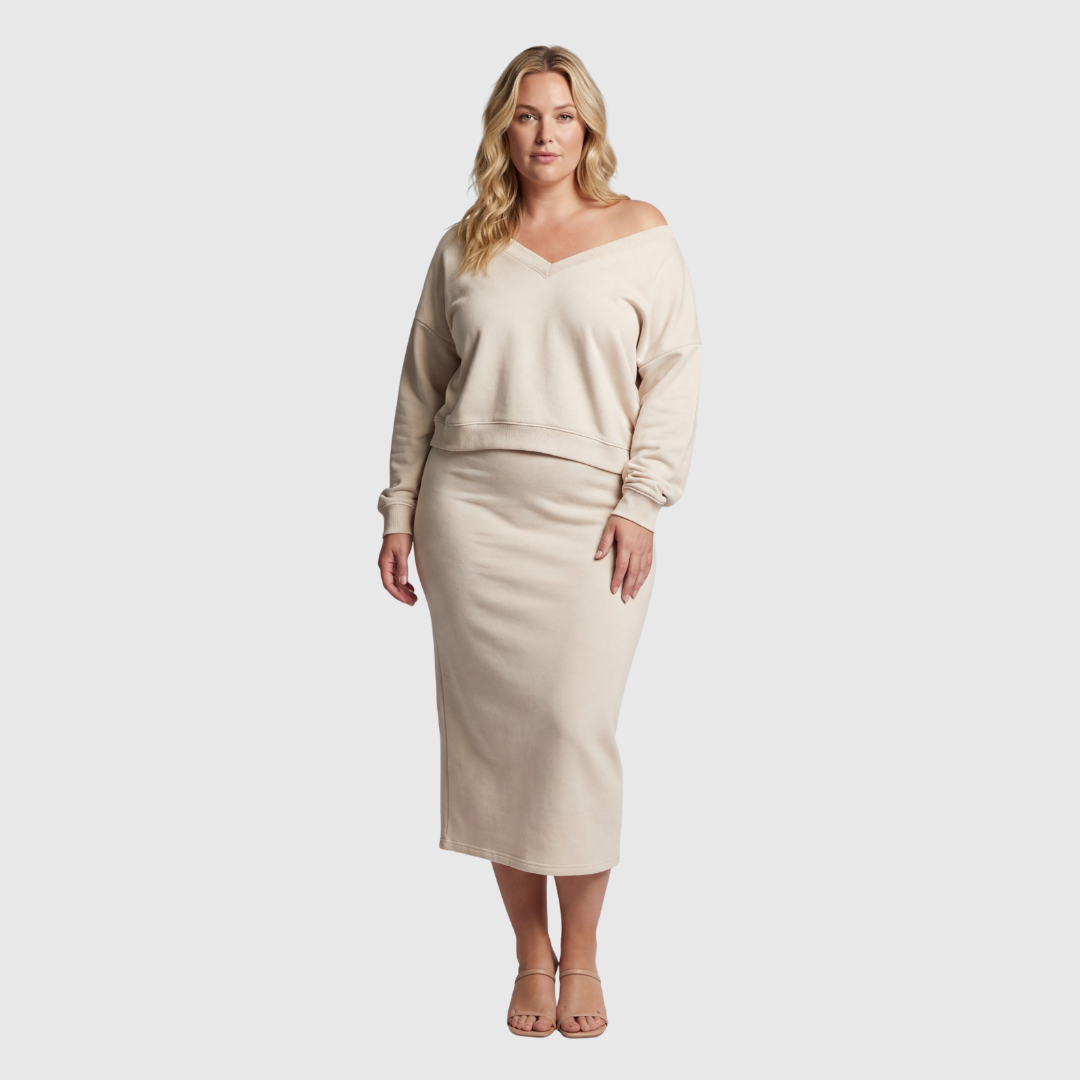 Senna | Set met Cold-Shoulder top &amp; Midi-Rok