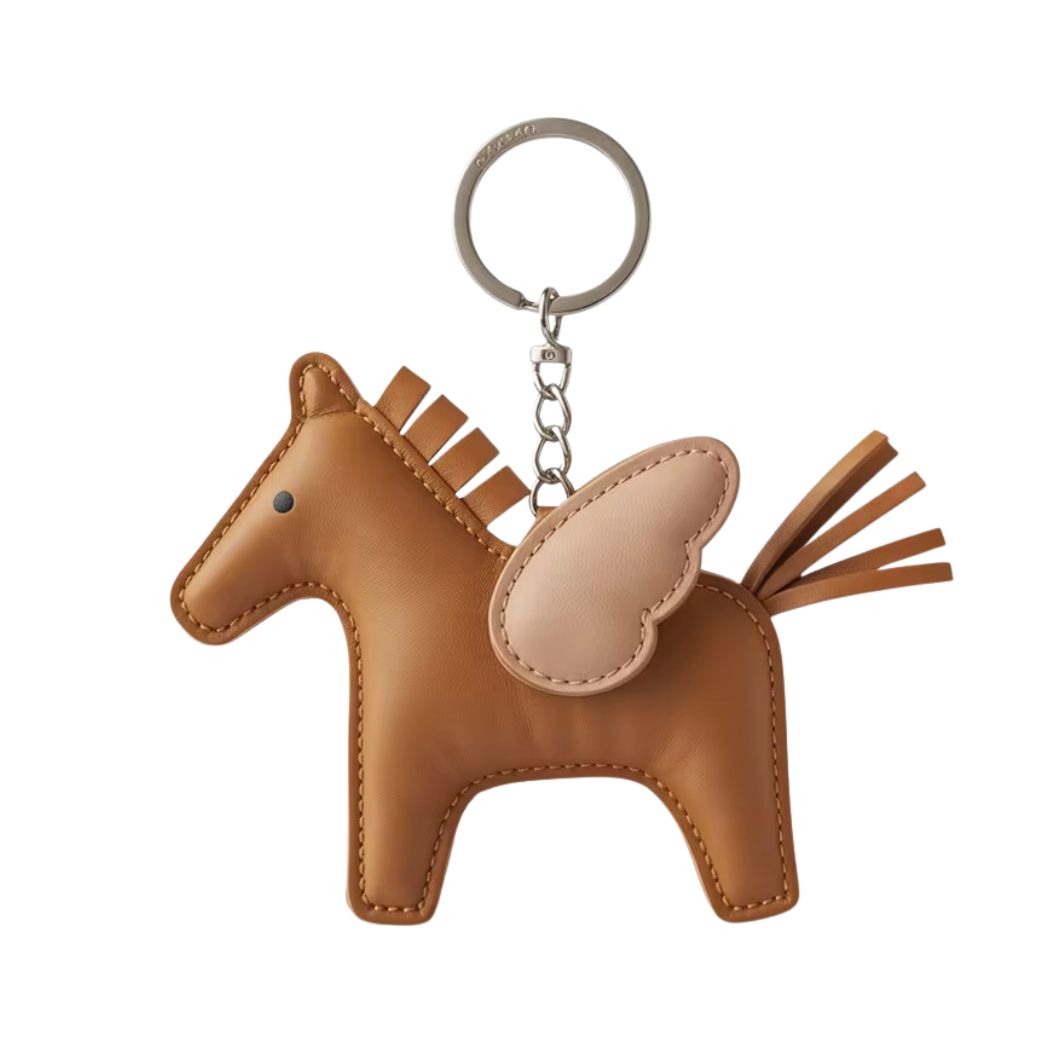 Leren sleutelhanger in de vorm van een paard