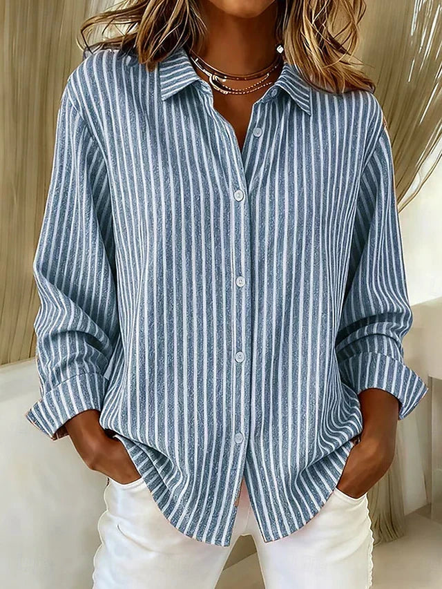 Jimena | Gestreepte Blouse met Knopen