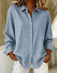 Jimena | Gestreepte Blouse met Knopen