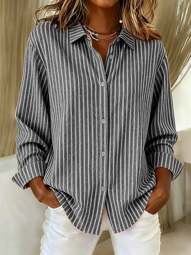Jimena | Gestreepte Blouse met Knopen