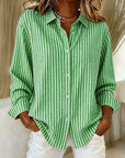 Jimena | Gestreepte Blouse met Knopen