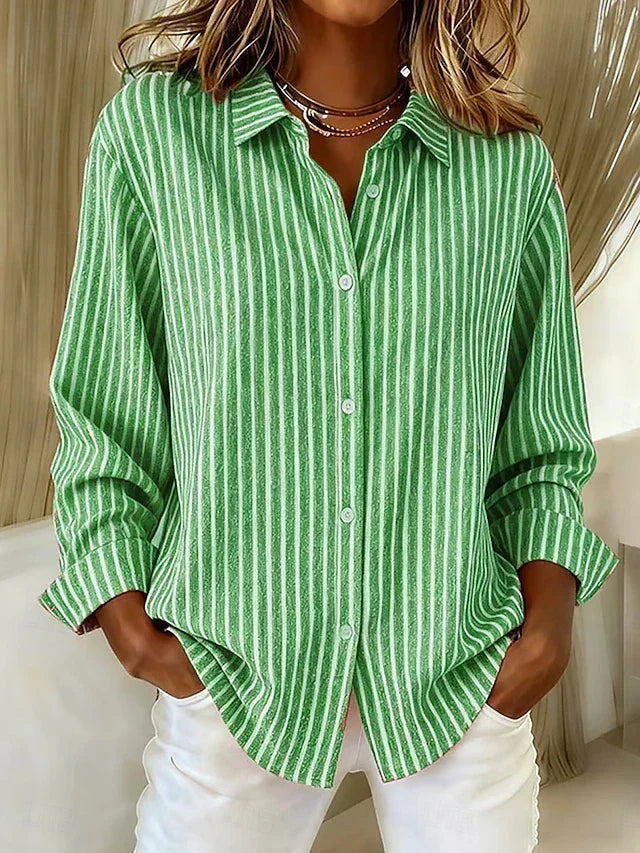 Jimena | Gestreepte Blouse met Knopen