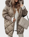 Denisa™ ｜Dames midi parka met gebreide mouwen