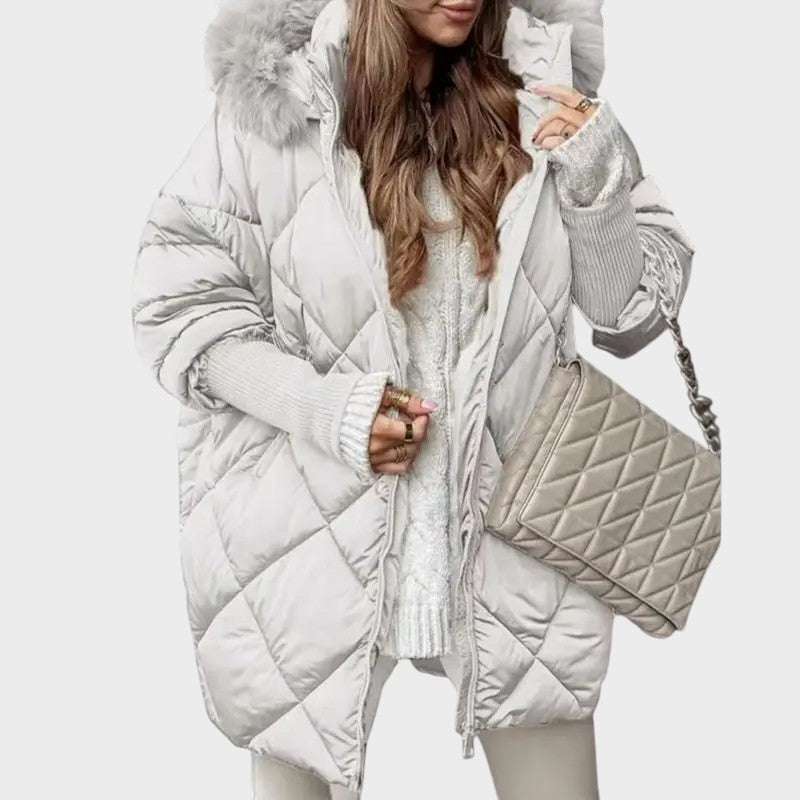 Denisa™ ｜Dames midi parka met gebreide mouwen