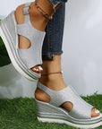 Margit – ontspannen metallic hak sandaal