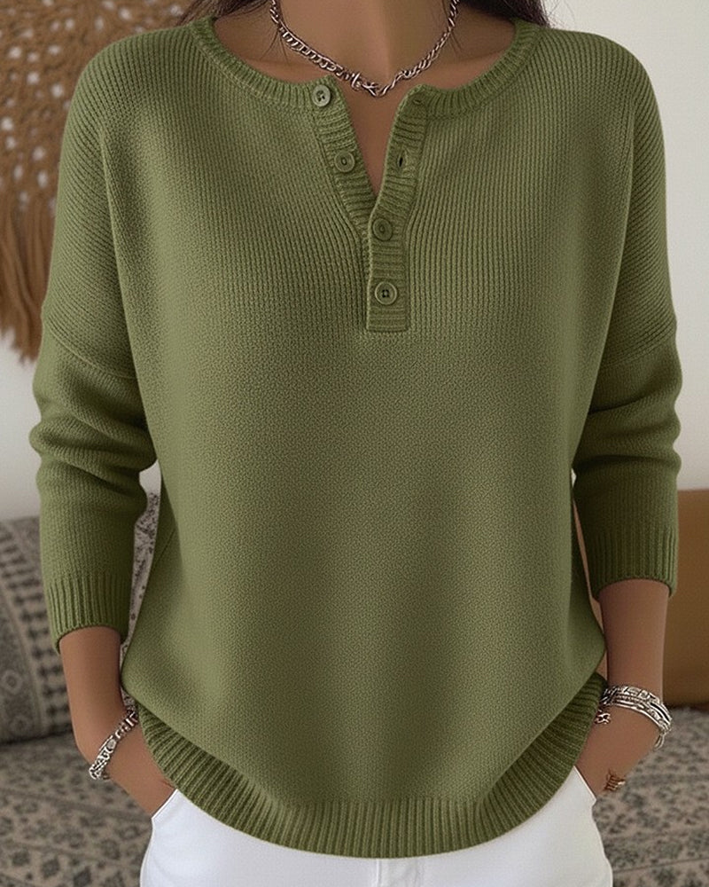 Helena | Trui en Brei met Henley Knopen