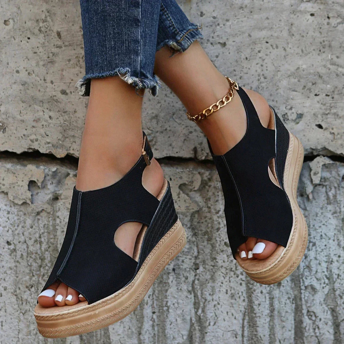 Margit – ontspannen metallic hak sandaal