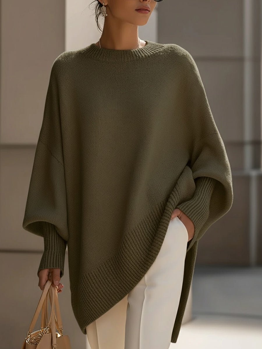 Saga | Dames Comfortabele Oversized Asymmetrische Trui