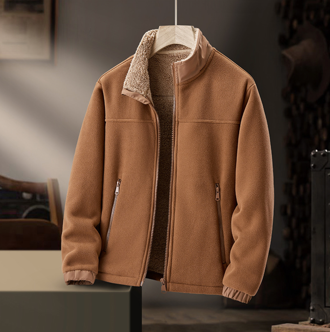Grayson | Pluche Kraag Zip Jas