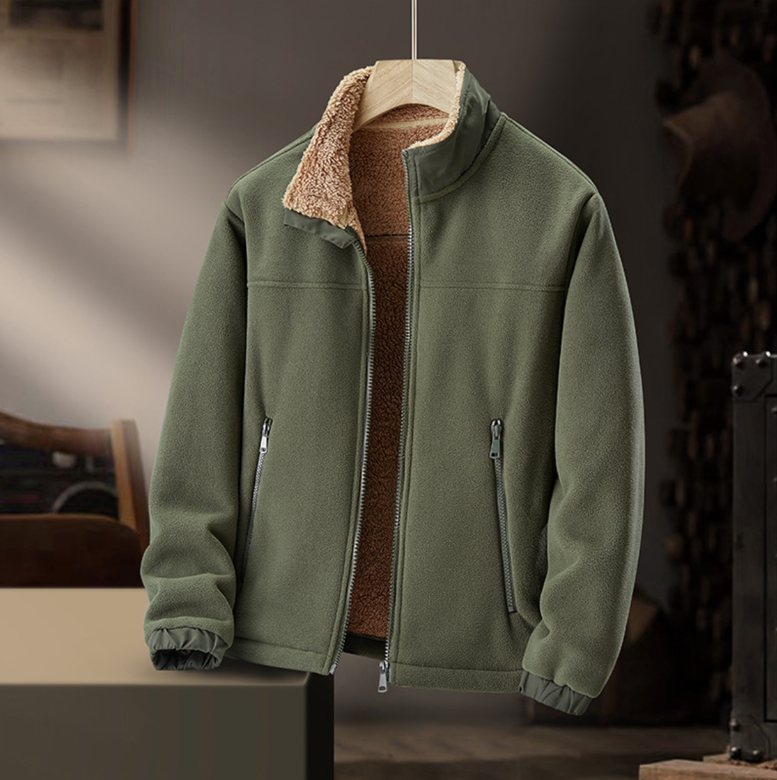 Grayson | Pluche Kraag Zip Jas