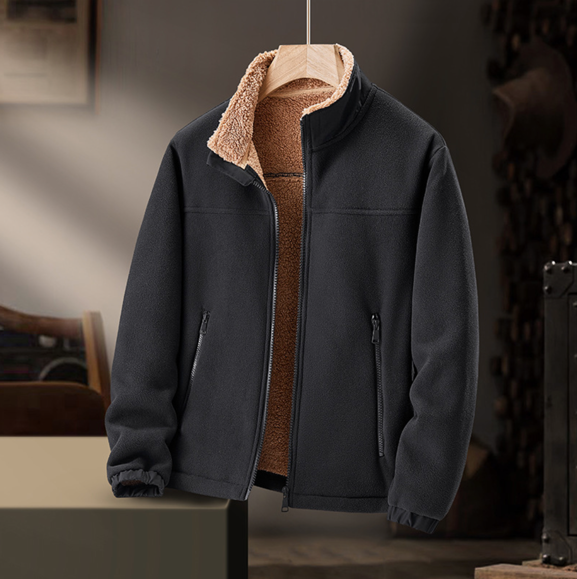 Grayson | Pluche Kraag Zip Jas