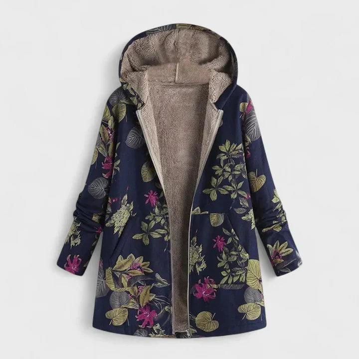 Dames vintage jas met capuchon en voering