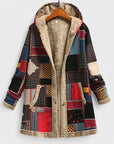 Dames vintage jas met capuchon en voering