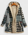 Dames vintage jas met capuchon en voering