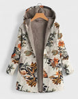 Dames vintage jas met capuchon en voering